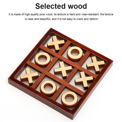 Entertainment 91mm Antique Wooden Chess Set And Board Parent Child Interactive