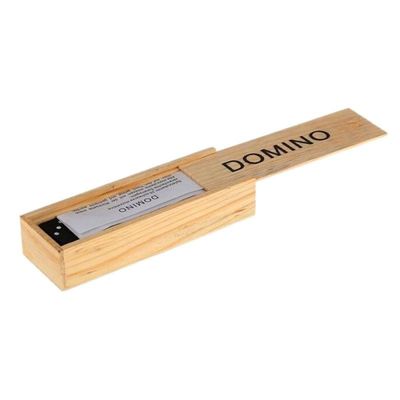 Travel Game 28Pcs Wooden Domino Blocks Board Early Education