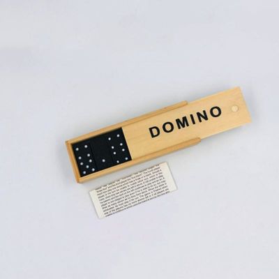Travel Game 28Pcs Wooden Domino Blocks Board Early Education