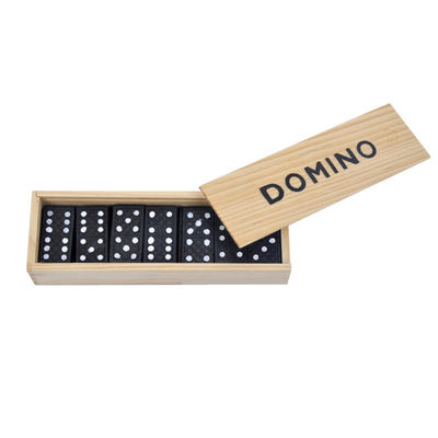 Travel Game 28Pcs Wooden Domino Blocks Board Early Education