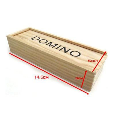 Travel Game 28Pcs Wooden Domino Blocks Board Early Education