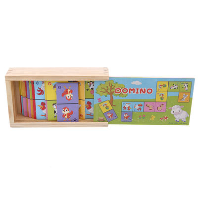 Solitaire 4cm Domino Cube Puzzle Wooden Dominoes For Toddlers
