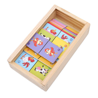 Solitaire 4cm Domino Cube Puzzle Wooden Dominoes For Toddlers