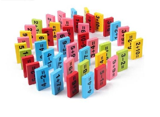 Basswood 120pc Wooden Domino Blocks Set Rally Building Montessori