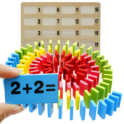 Basswood 120pc Wooden Domino Blocks Set Rally Building Montessori