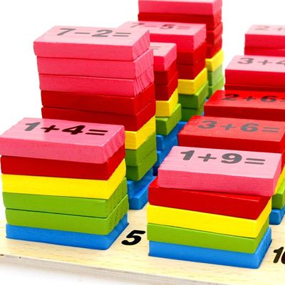 Basswood 120pc Wooden Domino Blocks Set Rally Building Montessori