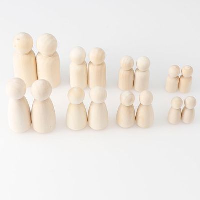 Craft 100Pcs Wooden Peg Dolls Blank  ISO9001 Painting