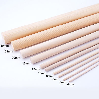 Polished 4mm Unfinished Wood Crafts Long Round Wooden Sticks