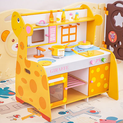Family 66cm Wooden Miniature Kitchen Set Wooden Toy Kitchen Accessories