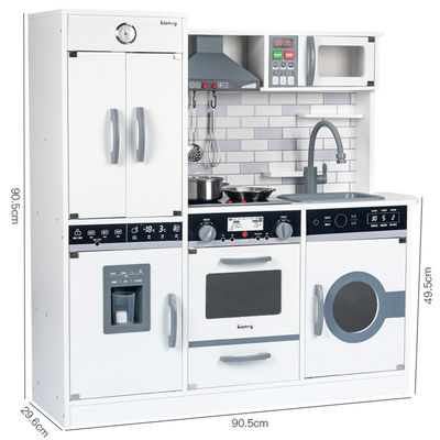 Large 82.5cm Refrigerator Wooden Miniature Kitchen Set Stove White Black