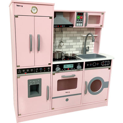 Large 82.5cm Refrigerator Wooden Miniature Kitchen Set Stove White Black