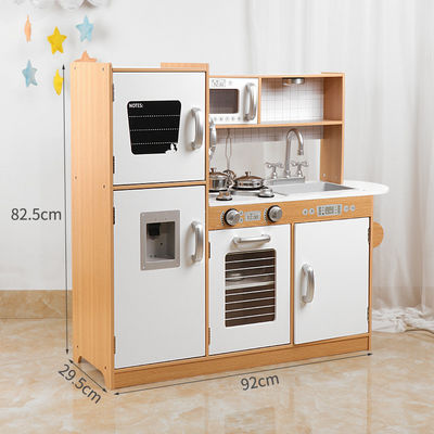 Large 82.5cm Refrigerator Wooden Miniature Kitchen Set Stove White Black