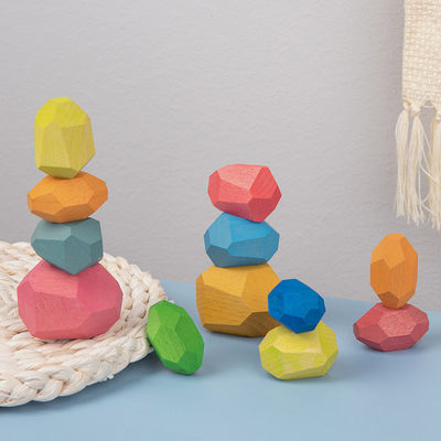 Jenga 14cm Rock Wooden Building Blocks Set Wooden Stacking Blocks Balancing Toy