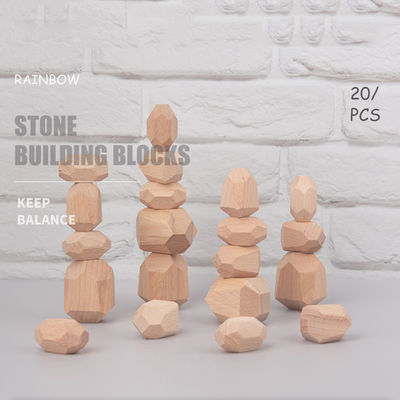 Montessori Nordic Wooden Stone Stacking Game Creative Wood Toys