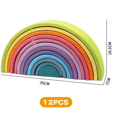 30cm Pine Wooden Blocks Toys Rainbow Building Blocks Tower Toys