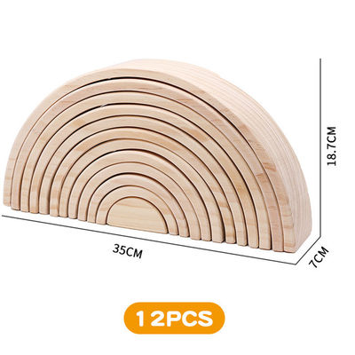 30cm Pine Wooden Blocks Toys Rainbow Building Blocks Tower Toys