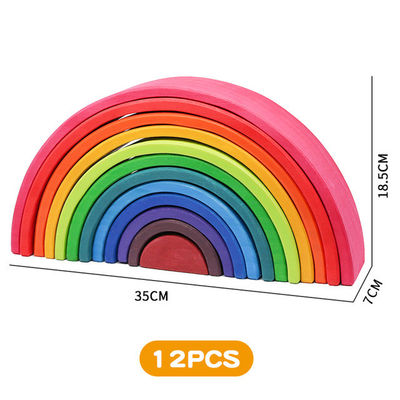 30cm Pine Wooden Blocks Toys Rainbow Building Blocks Tower Toys