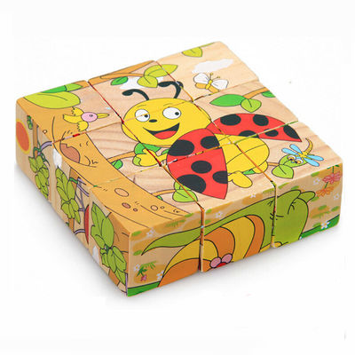 3.5cm Fruit Wooden Blocks Toys Animal Puzzle Blocks For Kids