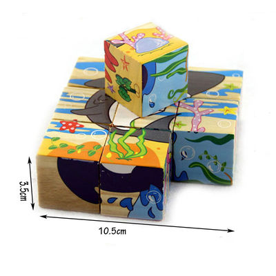 3.5cm Fruit Wooden Blocks Toys Animal Puzzle Blocks For Kids