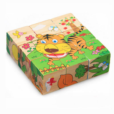 3.5cm Fruit Wooden Blocks Toys Animal Puzzle Blocks For Kids