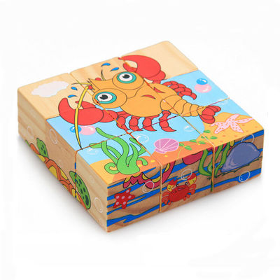 3.5cm Fruit Wooden Blocks Toys Animal Puzzle Blocks For Kids