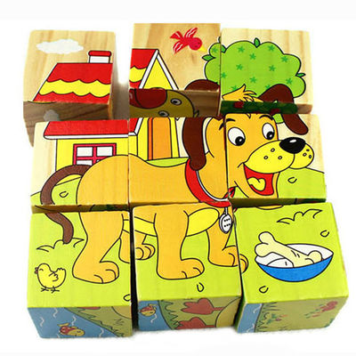 3.5cm Fruit Wooden Blocks Toys Animal Puzzle Blocks For Kids