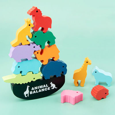 Children 3cm Dinosaur Wooden Building Blocks Toy Animal Town Wooden Blocks
