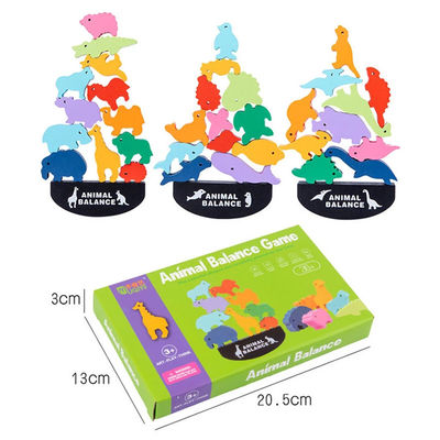 Children 3cm Dinosaur Wooden Building Blocks Toy Animal Town Wooden Blocks