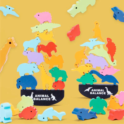 Children 3cm Dinosaur Wooden Building Blocks Toy Animal Town Wooden Blocks