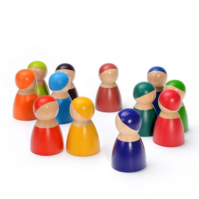 Baby 15cm Bridge Wooden Building Blocks Toy Nesting Rainbow Block Set