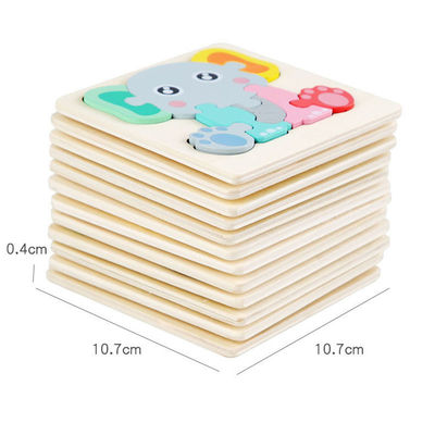 10.7cm 3D Coloured Wooden Block Jigsaw Puzzle Cognitive Games ISO9001