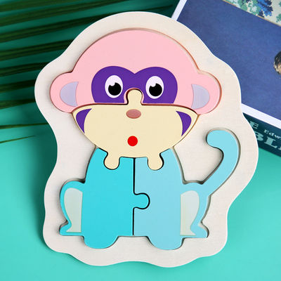 Macaron 3D Wooden Block Puzzle Toys Wooden Animal Blocks