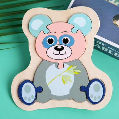 Macaron 3D Wooden Block Puzzle Toys Wooden Animal Blocks