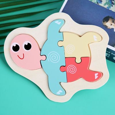 Macaron 3D Wooden Block Puzzle Toys Wooden Animal Blocks