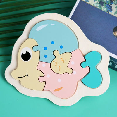 Macaron 3D Wooden Block Puzzle Toys Wooden Animal Blocks