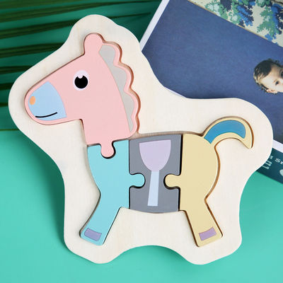 Macaron 3D Wooden Block Puzzle Toys Wooden Animal Blocks