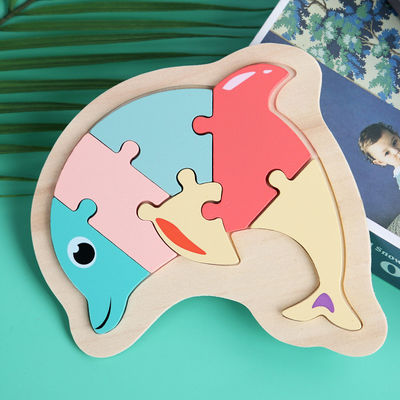 Macaron 3D Wooden Block Puzzle Toys Wooden Animal Blocks