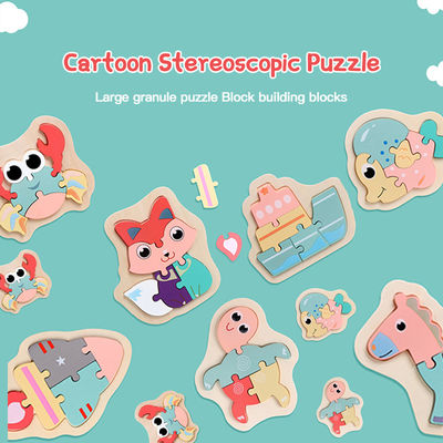 Macaron 3D Wooden Block Puzzle Toys Wooden Animal Blocks