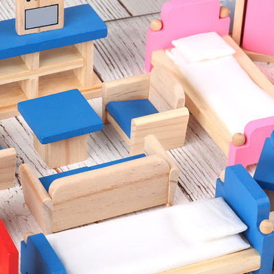Classical 26CM Wooden Dolls House Furniture Diy Miniature Dollhouse Accessories