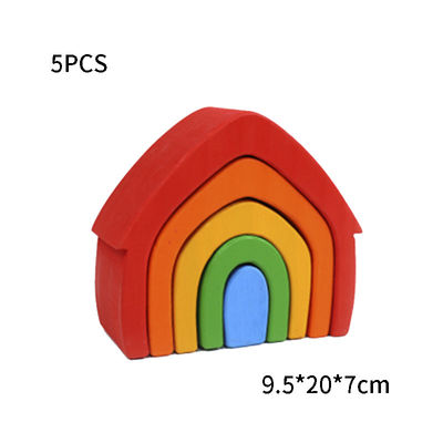 DIY Assembled 11.5cm Wooden Blocks Toys Montessori Block Set Stacked Balance