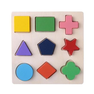 Sorting Wooden Montessori Baby Toys Geometric Wooden Blocks 15cm Preschool