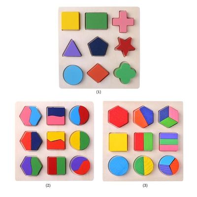 Sorting Wooden Montessori Baby Toys Geometric Wooden Blocks 15cm Preschool