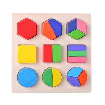 Sorting Wooden Montessori Baby Toys Geometric Wooden Blocks 15cm Preschool