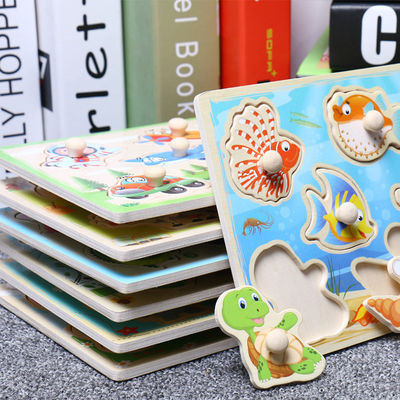 15cm Traffic 3d Wooden Block Puzzle Toys Montessori Block Set