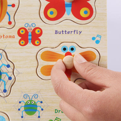 Unisex 15cm Wooden Animal Jigsaw Puzzles Wooden Educational Toys
