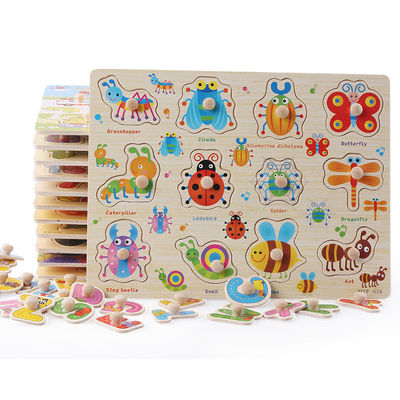 Unisex 15cm Wooden Animal Jigsaw Puzzles Wooden Educational Toys