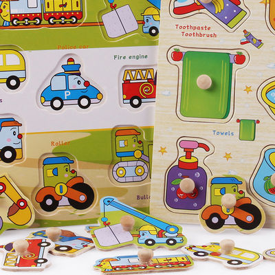 Unisex 15cm Wooden Animal Jigsaw Puzzles Wooden Educational Toys