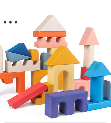 ISO9001 1001 Night Wooden Rainbow Stacker Toy Beech Rome Grimms