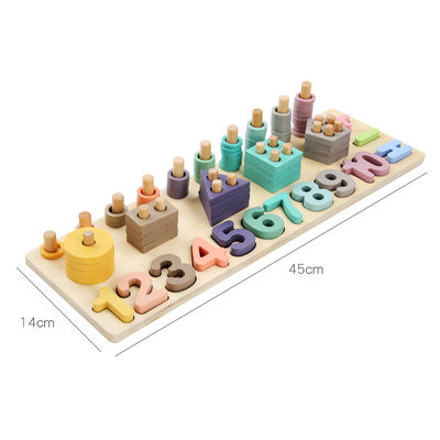 Geometric 14cm Wooden Math Toy Montessori Math Blocks Preschool Teaching