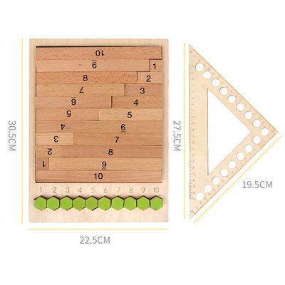 Geometric 30.5cm Wooden Counting Board Number Puzzle Board